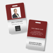 Badge Code-barres de l'employé Analyseur de nom Marion g (Recto et verso)