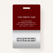 Badge Code-barres de l'employé Analyseur de nom Marion g (Dos)