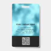 Badge Code-barres de l'employé Analyseur de noms Bleu ve (Arrière)