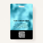 Badge Code-barres de l'employé Analyseur de noms Bleu ve (Dos)