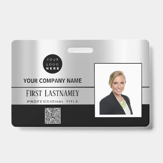 Badge Code-barres de l'employé Analyseur de noms Gris de (Avant)