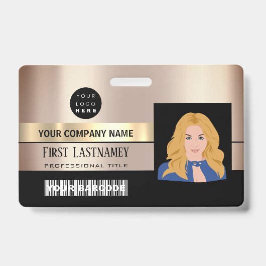 Badge Code-barres de l'employé Analyseur de noms Rose Go (Avant)