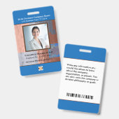 Badge Code-barres de l'employé de l'entreprise Logo ID I (Avant & arrière)
