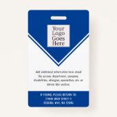 Badge Code-barres de l'employé essentiel - ID de sécurit (Dos)