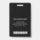 Badge Code-barres de l'employé Nom de l'analyse Gold Ver (Arrière)