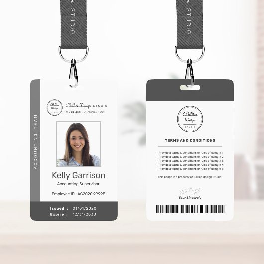 Badge Code-barres de l'ID employé moderne de l'entrepris