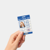 Badge Code-barres de l'officier de police, bleu, blanc (À main)