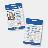 Badge Code-barres de l'officier de police, bleu, blanc (Recto et verso)