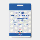 Badge Code-barres de l'officier de police, bleu, blanc (Dos)