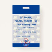 Badge Code-barres de l'officier de police, bleu, blanc (Dos)