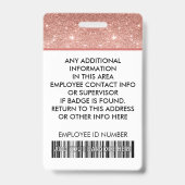 Badge Code-barres de logo de carte d'identité de personn (Arrière)