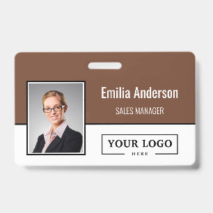 Badge Code-barres de logo d'entreprise personnalisé Phot