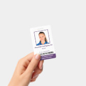 Badge Code-barres de photo d'employé Blanc Violet ID d'h (Manuel / portable)