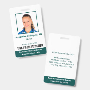 Badge Code-barres de photo d'employé Carte d'identité mé
