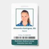 Badge Code-barres de photo d'employé Carte d'identité mé (Avant)