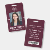 Badge Code-barres d'identification d'employé personnalis (Avant & arrière)