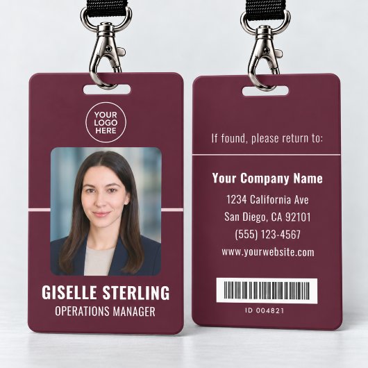 Badge Code-barres d'identification d'employé personnalis
