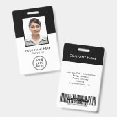 Badge Code-barres du logo de l'employé Carte d'identité  (Avant & arrière)