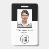 Badge Code-barres du logo de l'employé Carte d'identité  (Avant)