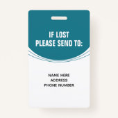 Badge Code-barres du logo de l'employé personnalisé (Dos)