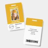 Badge Code-barres du logo de l'employé personnalisé Badg (Avant & arrière)