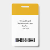 Badge Code-barres du logo de l'employé personnalisé Badg (Arrière)