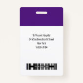 Badge Code-barres du logo de l'employé personnalisé Badg (Dos)