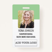 Badge Code-barres du logo de l'employé simple (Devant)