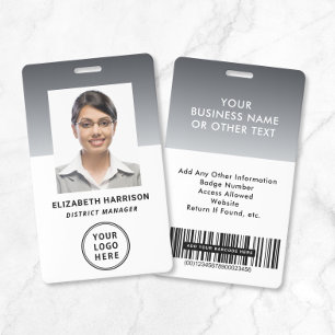 Badge Code-barres du logo de l'entreprise gris Photo de 