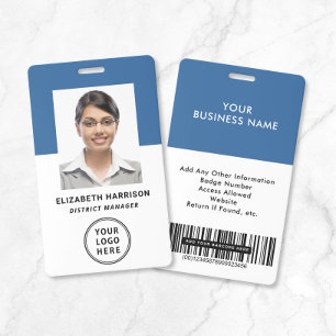 Badge Code-barres du logo de l'entreprise Photo Bleu Car