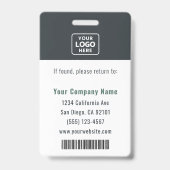 Badge Code-barres du logo de photo d'aide-soignant certi (Arrière)