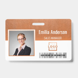 Badge Code-barres du logo d'entreprise personnalisé Phot