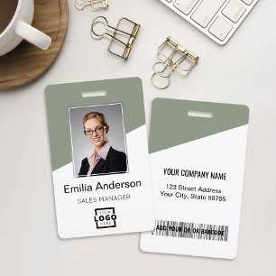 Badge Code-barres du logo d'entreprise personnalisé Phot