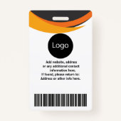 Badge code-barres du logo photo de l'entreprise personna (Dos)