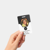 Badge code-barres du logo photo de l'entreprise personna (Handheld)