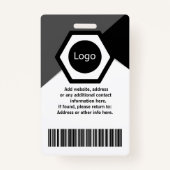 Badge code-barres du logo photo de l'entreprise personna (Dos)