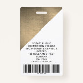 Badge Code-barres du logo photo employé en métal brossé (Dos)