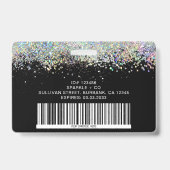 Badge Code-barres du nom de la photo de l'employé paille (Arrière)