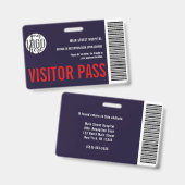 Badge Code-barres du passeport visiteur de la société pe (Avant & arrière)