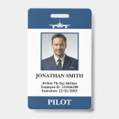 Badge Code-barres du pilote de ligne Compagnie photo (Avant)