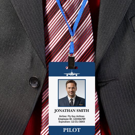 Badge Code-barres du pilote de ligne Compagnie photo