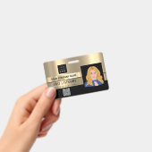 Badge Code-barres employé Logo Nom Scanner Noir Or Lux  (Manuel / portable)