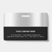 Badge Code-barres employé Logo Nom Scanner Noir Rouge (Arrière)