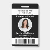 Badge Code-barres en noir et blanc de la carte d'identit (Avant)