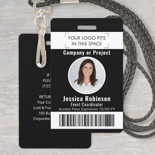 Badge Code-barres en noir et blanc de la carte d'identit