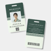 Badge Code-barres et ID logo professionnel (Avant & arrière)