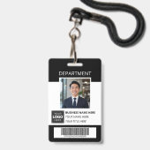 Badge Code-barres et logo d'entreprise (Avant avec lanière)