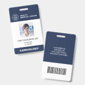 Badge Code-barres ID de l'employé du médecin de la clini (Avant & arrière)
