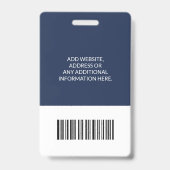 Badge Code-barres ID de l'employé du médecin de la clini (Arrière)