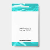 Badge Code-barres Modèle photo Turquoise Green Marble Nu (Arrière)